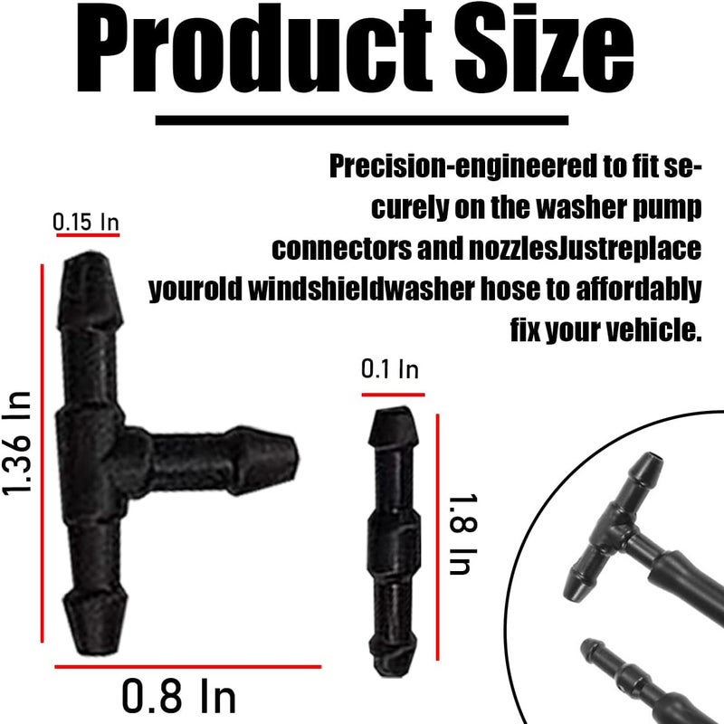 Osilly Windshield Washer Hose Kit, 4 Meter Wash Fluid Tubing with 12 Pcs Hose Connectors, Compatible with Most Car Water Nozzles Installation, Universal Auto Replacement Parts - Image 2